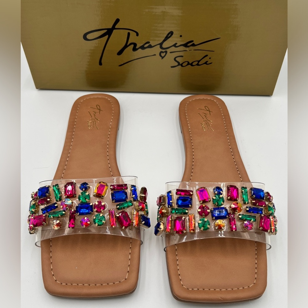 THALIA SODI - “Jillene” Flat Sandals with Rhinestones